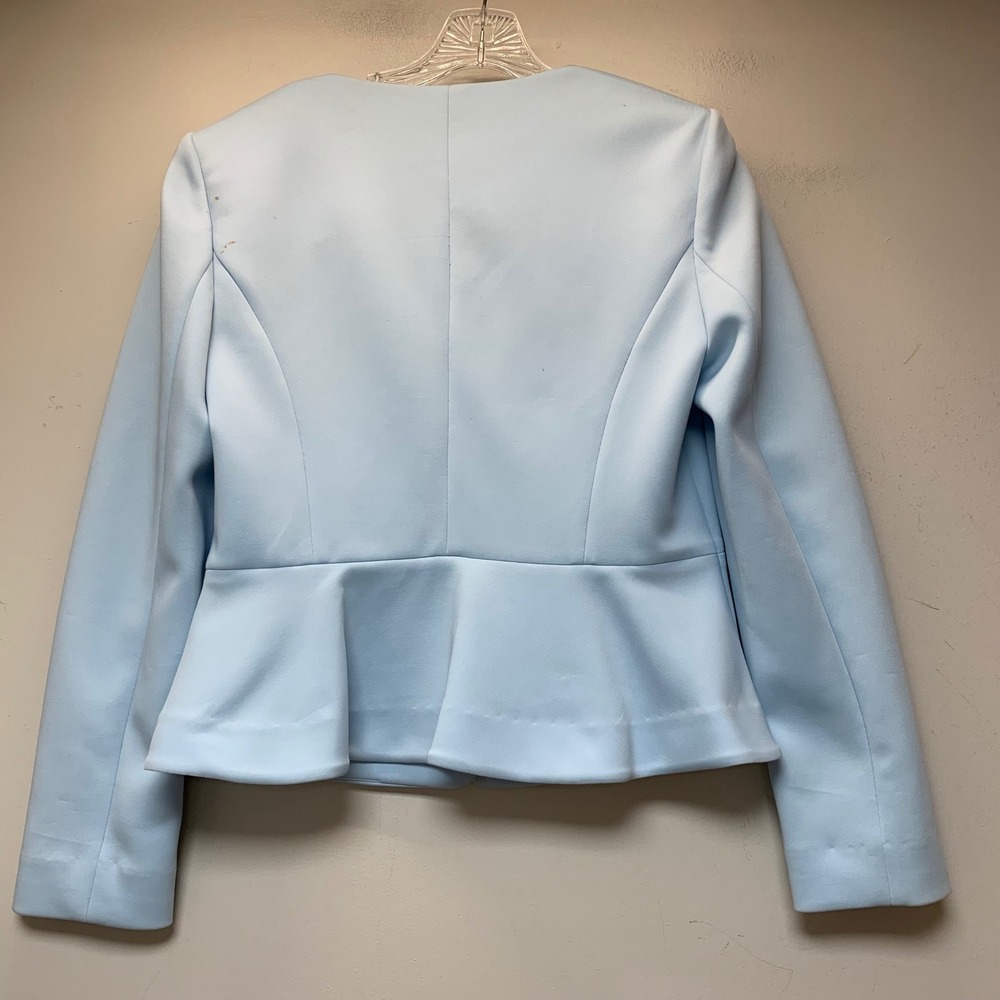 Calvin Klein Skirt Suit Set Womens 12 Light Blue Good Peplum Blazer Pencil Skirt - Picture 7 of 12